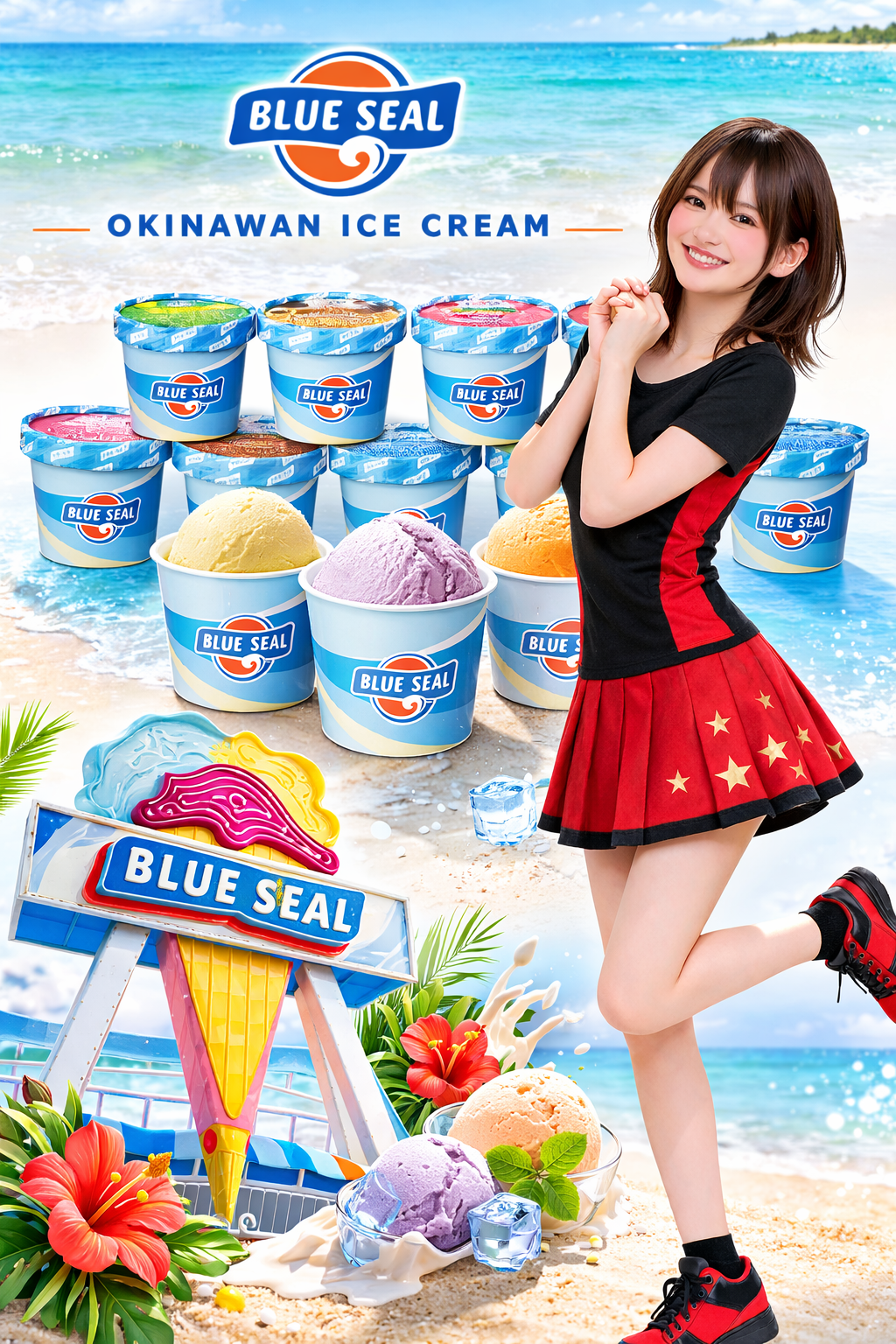 🌺 アメリカ生まれ、沖縄育ち。笑顔あふれる「ブルーシールアイスクリーム」 🌺定番4種セット！！