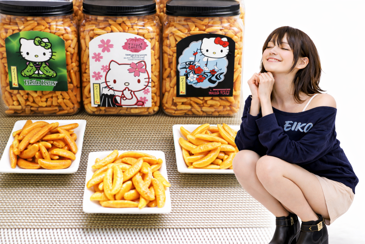 サンリオファン必見👀レトロ可愛い世界観あふれる大橋珍味堂のキティ ポット柿の種3種セット☆