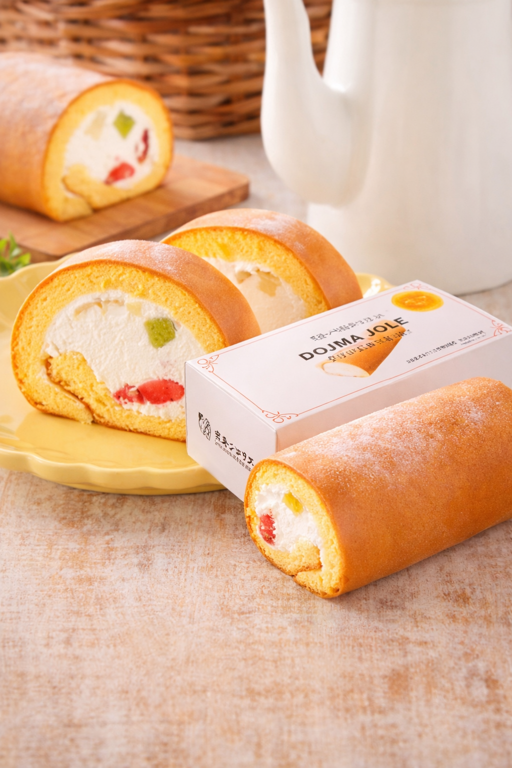 魔法の食感「しっとり・ふわっ」堂島ジョリエ　クリームルーロー フルーツ入り