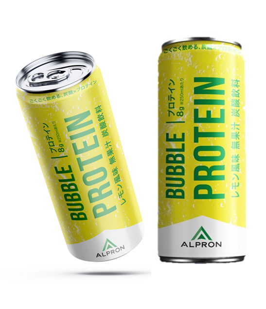 新感覚！炭酸プロテイン飲料🥤ALPRON バブルプロテインドリンク レモン250ml缶