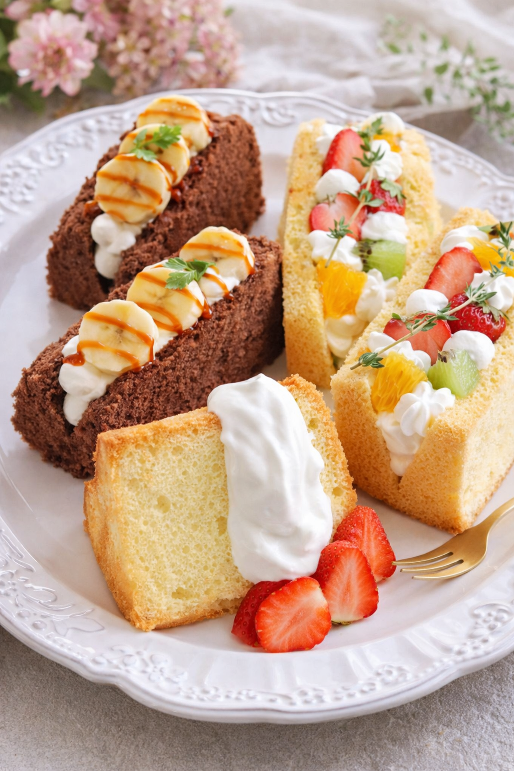 ふわふわ食感✨天使のシフォンケーキ🎂紅茶