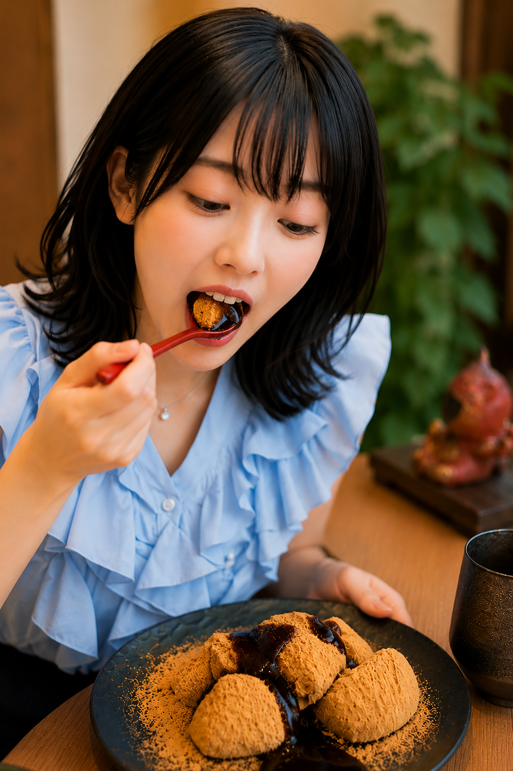 ぷるぷる食感がたまらない★笑来美餅 丹波黒豆きな粉100g