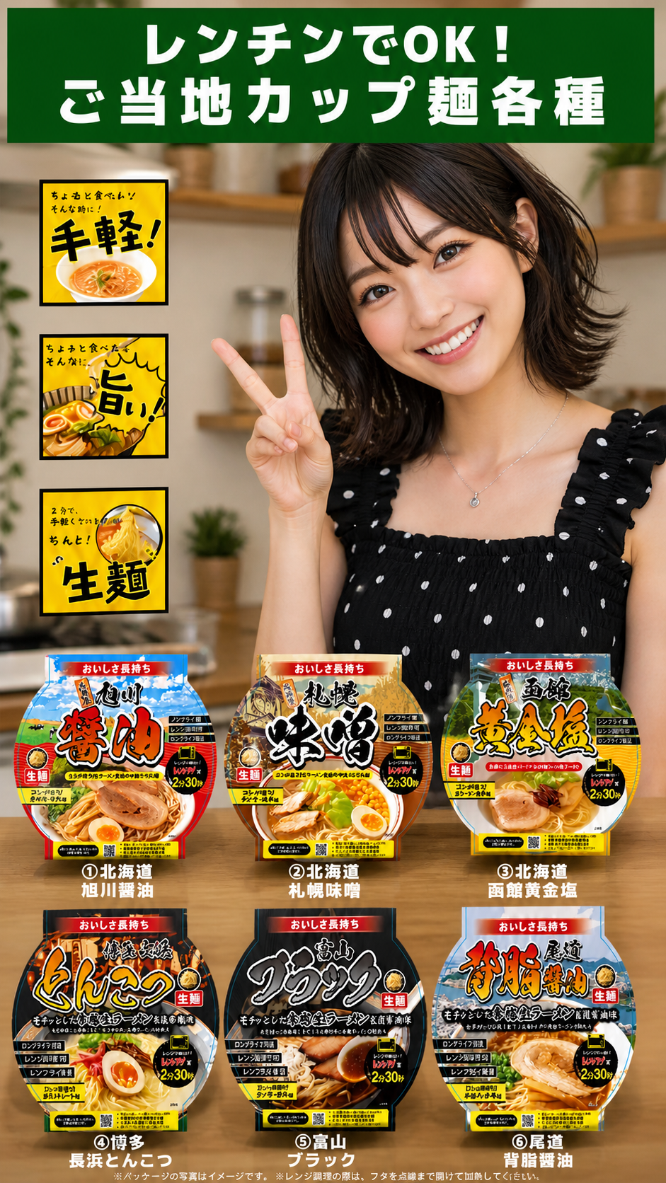 レンチンで簡単★ご当地カップラーメン🍜