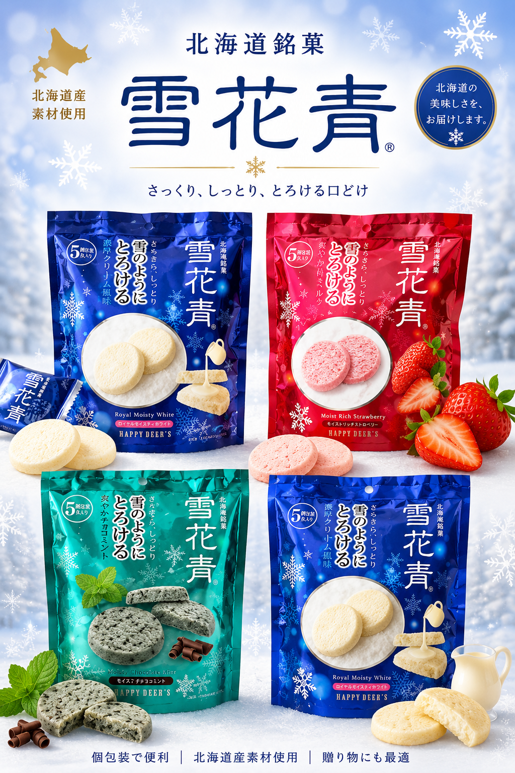 雪花 青 似 てる お 菓子