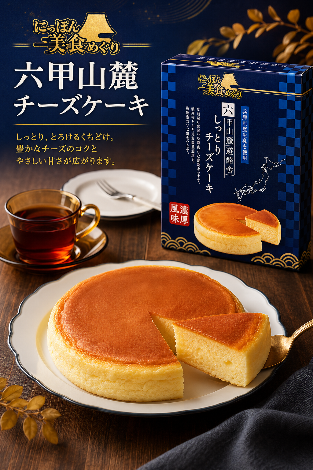 にっぽん美食めぐり🌙  六甲山麓チーズケーキ★
