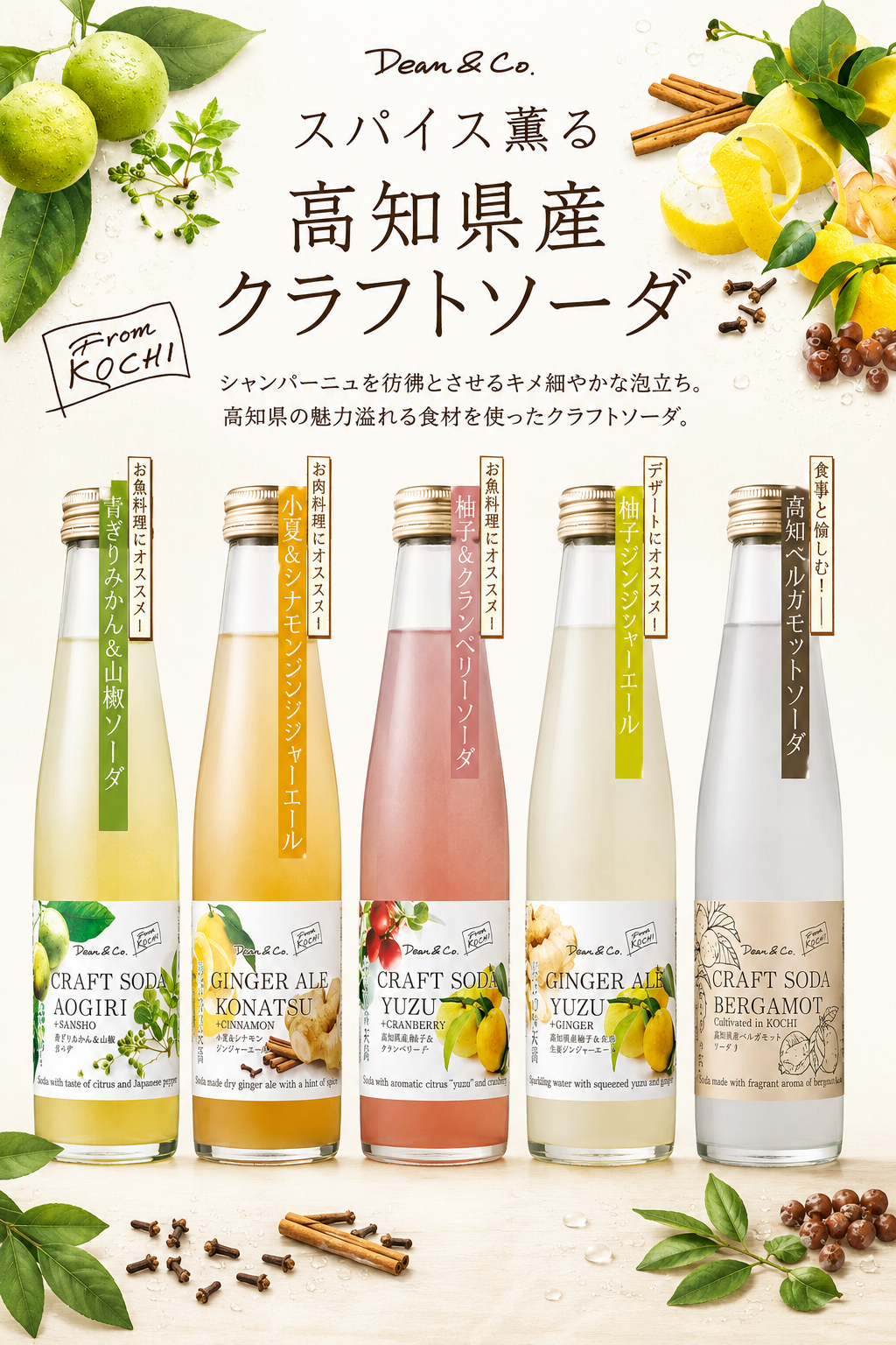 スパイス薫るクラフトソーダ。5種セット☆