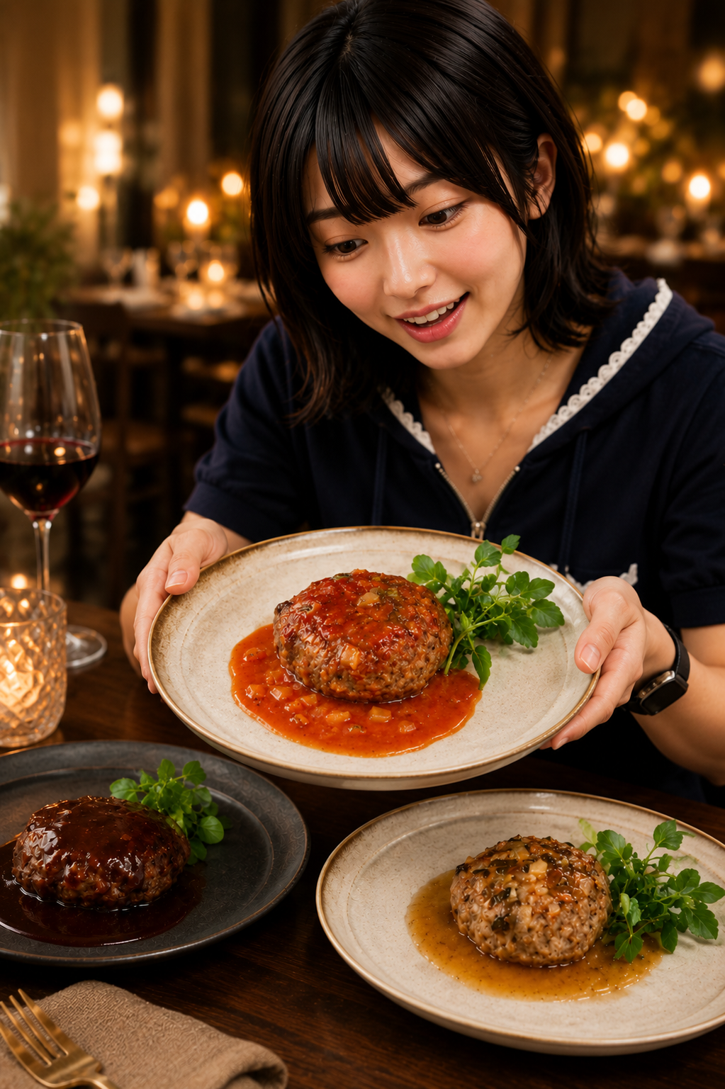 スギモト 黒毛和牛入りハンバーグ3種8個セット