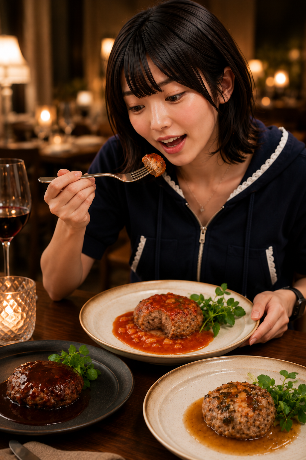 スギモト 黒毛和牛入りハンバーグ3種8個セット